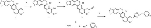 Figure 1 General route for synthesis of triazolyl berberine derivatives.