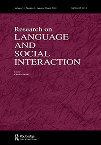 Cover image for Research on Language and Social Interaction, Volume 51, Issue 1, 2018