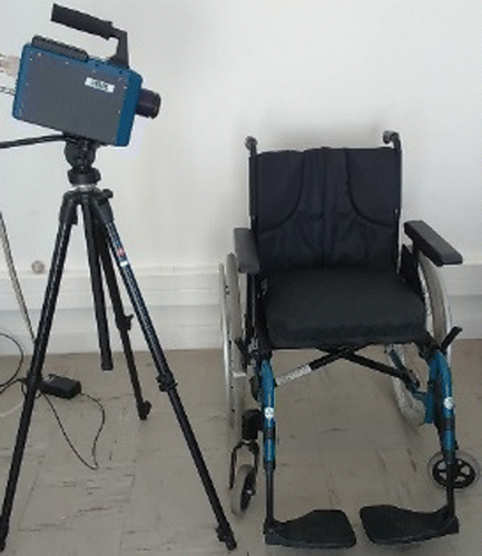 Figure 1. Infrared camera and wheelchair.