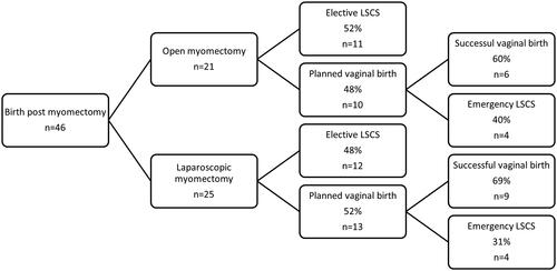 Figure 1. Mode of birth post myomectomy.