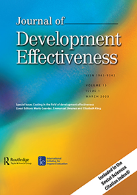 Cover image for Journal of Development Effectiveness, Volume 15, Issue 1, 2023