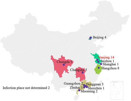 Figure 3 Distribution of FC428-like isolates reported from Chinese cities.