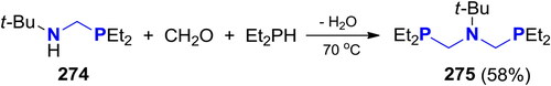 Scheme 157. 3C-Phospha-Mannich reaction of a P,NH-acetal.[Citation90]