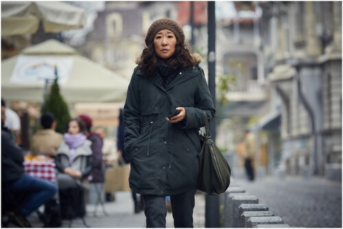 Figure 1 Eve’s normcore style. Eve Polastri (Sandra Oh).Photo Credit: BBC America/Sid Gentle Films.