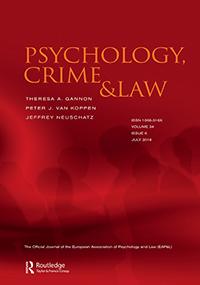 Cover image for Psychology, Crime & Law, Volume 24, Issue 6, 2018