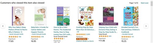 Figure 2. Amazon recommendations for viewers of The Gentle Eating Book in 2023.