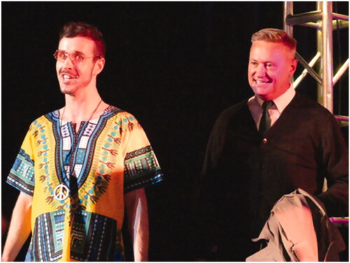 Figure 3 White-appearing DMGMC member wearing a dashiki during a performance. Courtesy of the DMGMC.