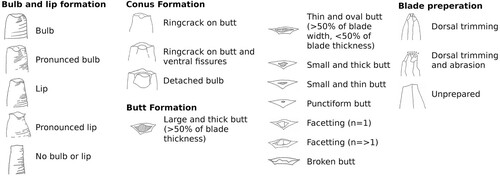 Figure 9. Morphological features used for the attribute analysis.