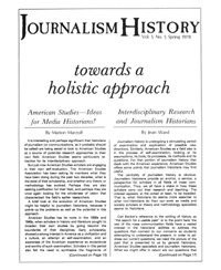 Cover image for Journalism History, Volume 5, Issue 1, 1978