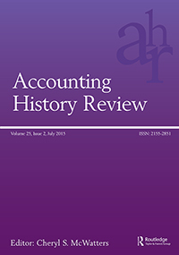 Cover image for Accounting History Review, Volume 25, Issue 2, 2015
