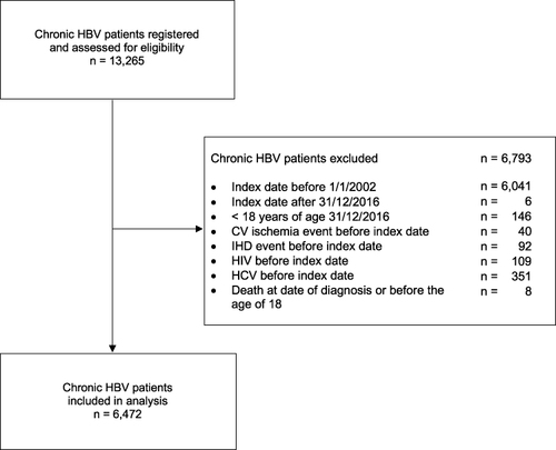Figure 1 Flowchart of inclusion of persons infected with chronic hepatitis B virus.