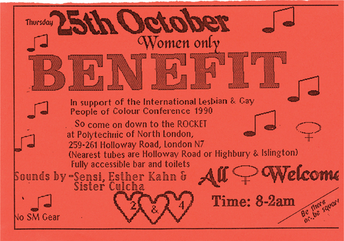 Figure 5. Flyer for Benefit, 1990. Writer’s personal archive.
