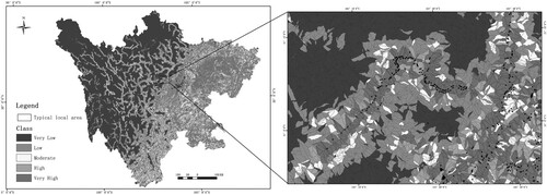 Figure 7. The landslide susceptibility maps.