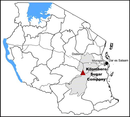 Figure 2. Map showing the location of KSCL. Source: Smalley, Sulle and Malale, ‘The Role of the State and Foreign Capital in Agricultural Commercialisation’, p. 4.