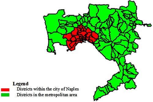 Figure 5. Districts of the metropolitan area of the city of Naples. Source: Author’s elaboration.