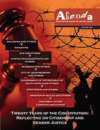 Cover image for Agenda, Volume 30, Issue 1, 2016