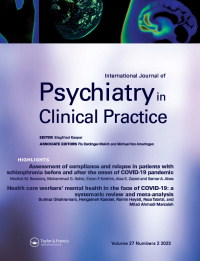 Cover image for International Journal of Psychiatry in Clinical Practice, Volume 27, Issue 2, 2023