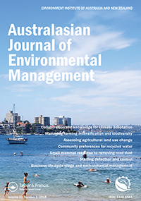 Cover image for Australasian Journal of Environmental Management, Volume 23, Issue 1, 2016