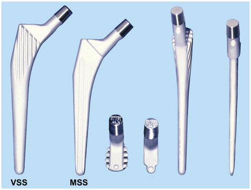 Figure 1. The Virtec (VSS) straight stem and the Müller (MSS) straight stem (lateral version).