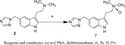 Scheme 3 Synthesis of Rizatriptan N-Oxide impurity (7).