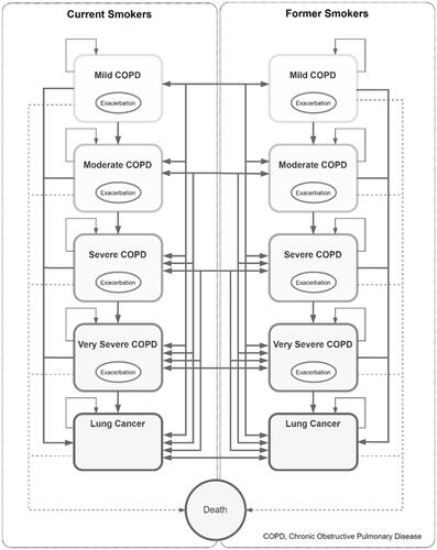 Figure 1. A model structure of chronic obstructive pulmonary disease (COPD).