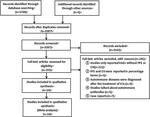 Figure 1. Selection process for the studies included in the meta-analysis.