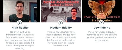 Figure 2. Indicative examples of high-, medium-, and low-fidelity images.