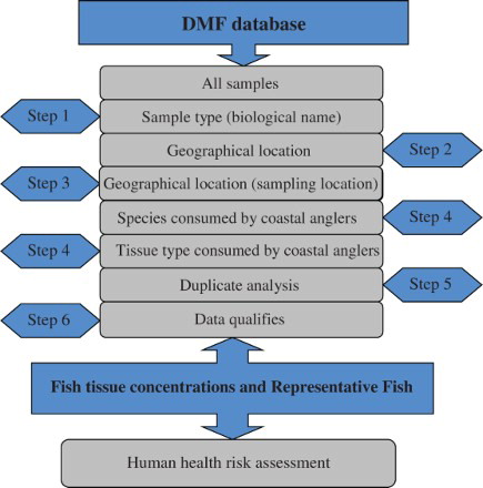 Figure 7. Data reduction process for fish tissue.