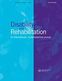 Cover image for Disability and Rehabilitation, Volume 44, Issue 7, 2022