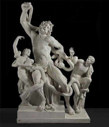 Figure 6. Laocoon plaster cast with raised arm, prior to the 1959 restoration, Ashmolean Museum, Oxford. Photo: Wikimedia Commons.