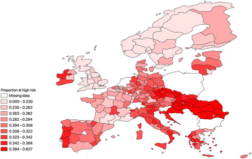 Figure 1. Job automation risk across European regions (based on the 2018 European Union Labour Force Survey (LFS).