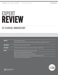 Cover image for Expert Review of Clinical Immunology, Volume 12, Issue 9, 2016