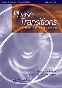Cover image for Phase Transitions, Volume 89, Issue 12, 2016
