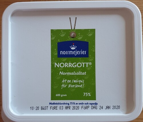 Figure 10. Lid of butter package (Norrgott, 2020).