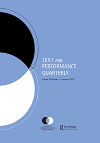 Cover image for Text and Performance Quarterly, Volume 39, Issue 1, 2019
