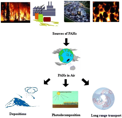 Figure 3. Schematic of the fate of PAHs in the atmosphere (Kim, Jahan et al. 2013).