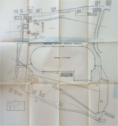 Figure 7. Ice rink. Drinking water distribution. General plan of the pipelines. 06/04/1923, 2O 2181, Arch. dép. Haute-Savoie.