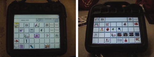 Figure 1. SGD displays for Ian (left) and Max (right).