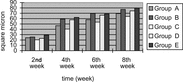 Figure 16 Myelinated fibers counting per unit vision field of every group