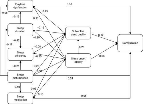 Figure 2 Model of subjective sleep and somatization.