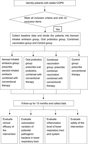 Figure 1 Flow chart of the study. Patients’ recruitment, intervention, visits and data processing are described in the figure.