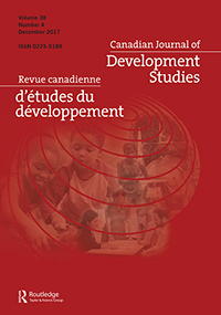 Cover image for Canadian Journal of Development Studies / Revue canadienne d'études du développement, Volume 38, Issue 4, 2017