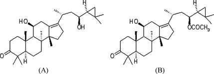 FIGURE 1 Chemical structures of alisol B (A) and alisol B acetate (B).