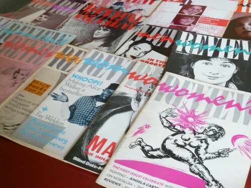 Figure 1. Women’s Review covers, including the first issue (collection of Helen Carr © Margaretta Jolly).