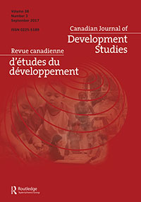 Cover image for Canadian Journal of Development Studies / Revue canadienne d'études du développement, Volume 38, Issue 3, 2017