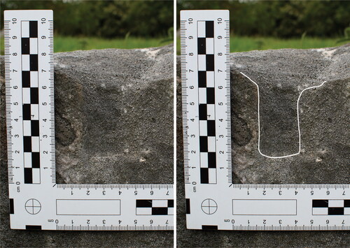 FIG. 13 A plug-and-feather scar in stone [69], Piggledene (photograph © author).