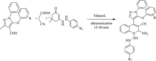 Scheme 94. Ultrasound-assisted approach for green synthesis of poly-hydroquinoline derivatives.