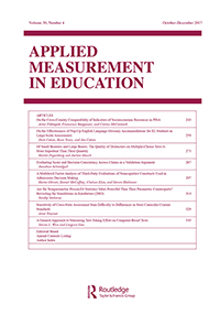 Cover image for Applied Measurement in Education, Volume 30, Issue 4, 2017