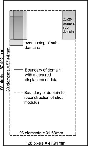 Figure 6. Diagram showing domain decomposition for reconstructing the shear modulus field.