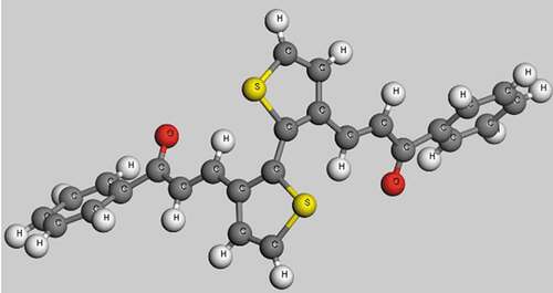 Figure 2. The optimized structures of poly (C13H8OS-H)2 calculated by molecular dynamics calculations